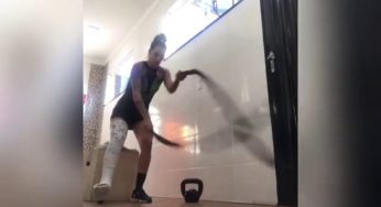 crossfit com a perna engessada