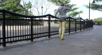 Emily walking in her casts