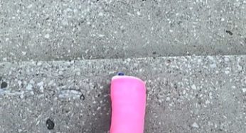 Pink leg cast at home
