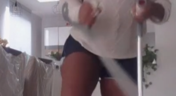 Dancing in broken leg cast plaster for the life